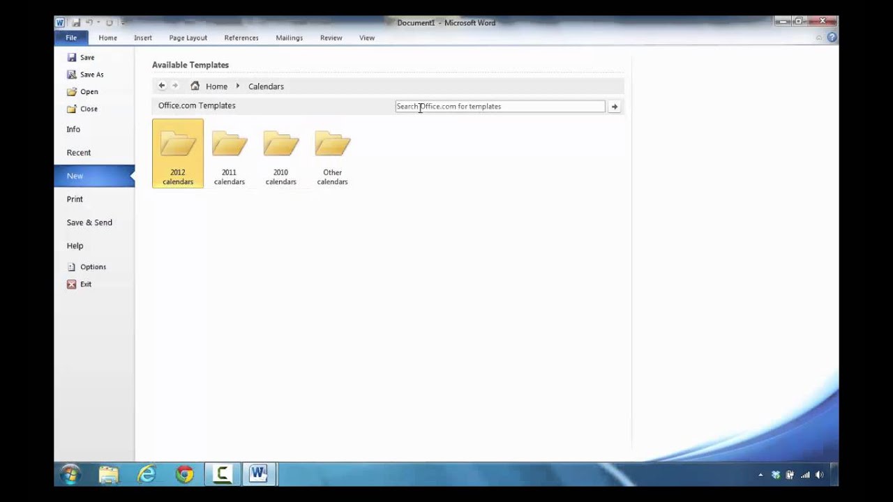 How to Create a Calendar in Microsoft Word 2010