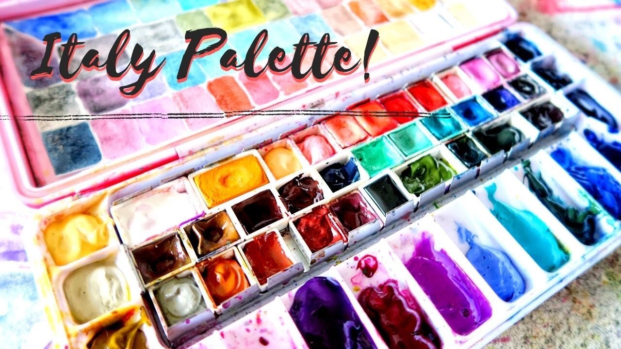🎨Swatching My Italy 🌻🍕 Watercolor Palette 🎨