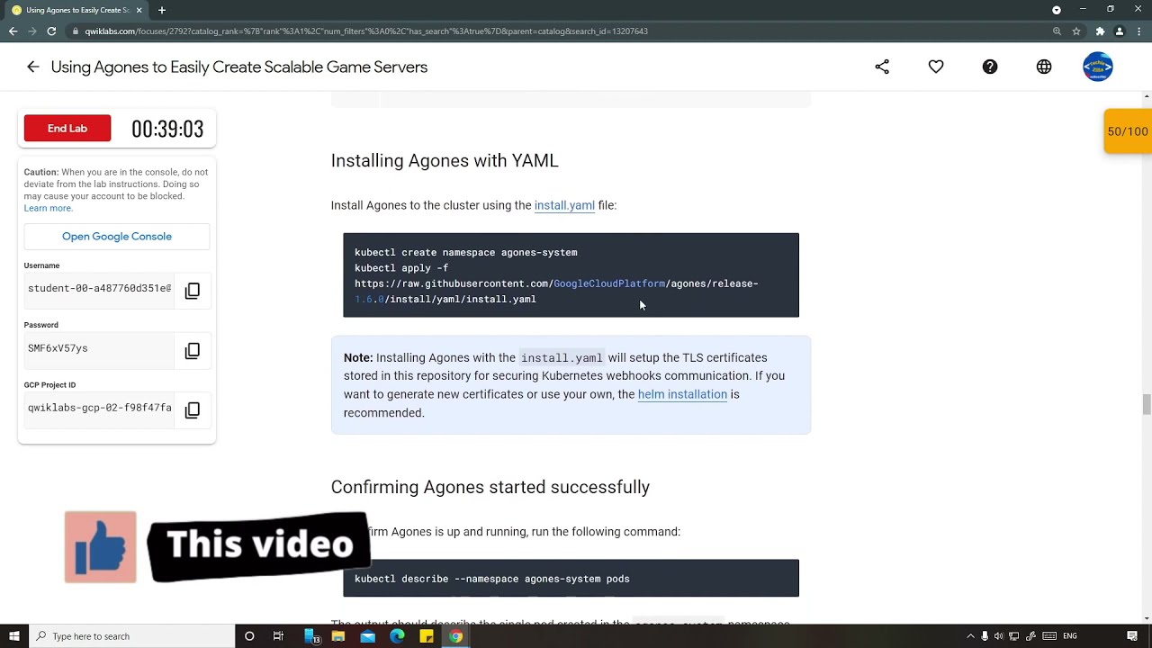 Using Agones to Easily Create Scalable Game Servers | Qwiklabs [GSP276]