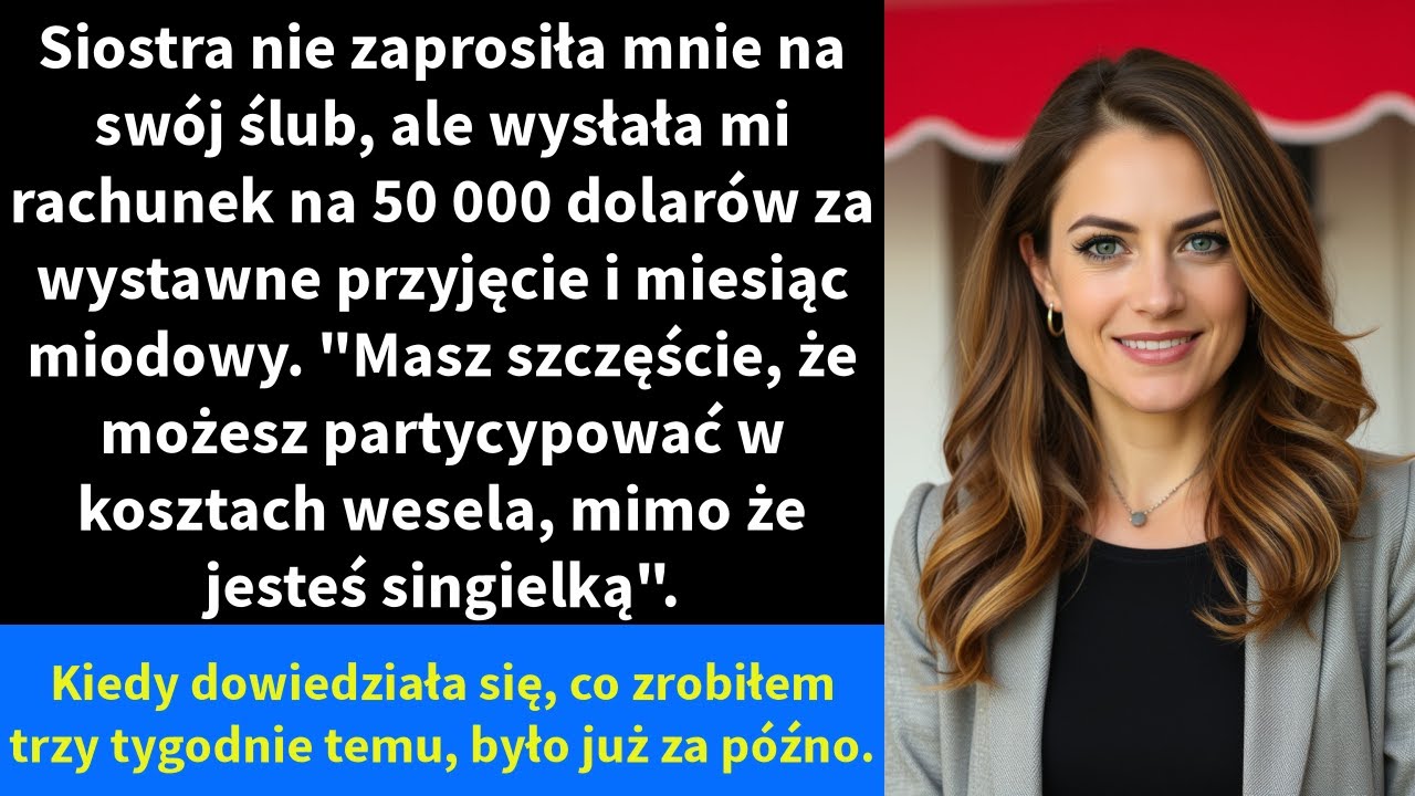 Siostra nie zaprosiła mnie na swój ślub, ale wysłała mi rachunek na 50 000 dolarów za wystawne