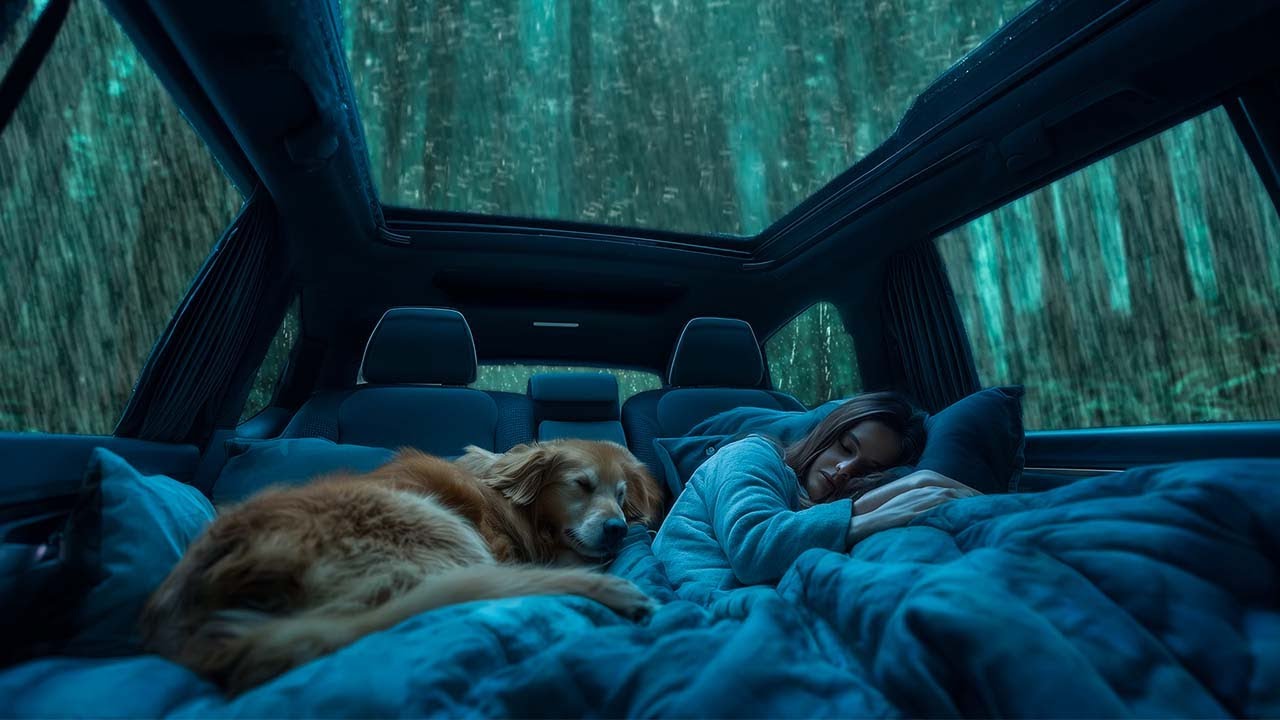 Instant Sleep Rainstorm ⛈️ Cozy Rain & Thunder on Cozy Car Windows