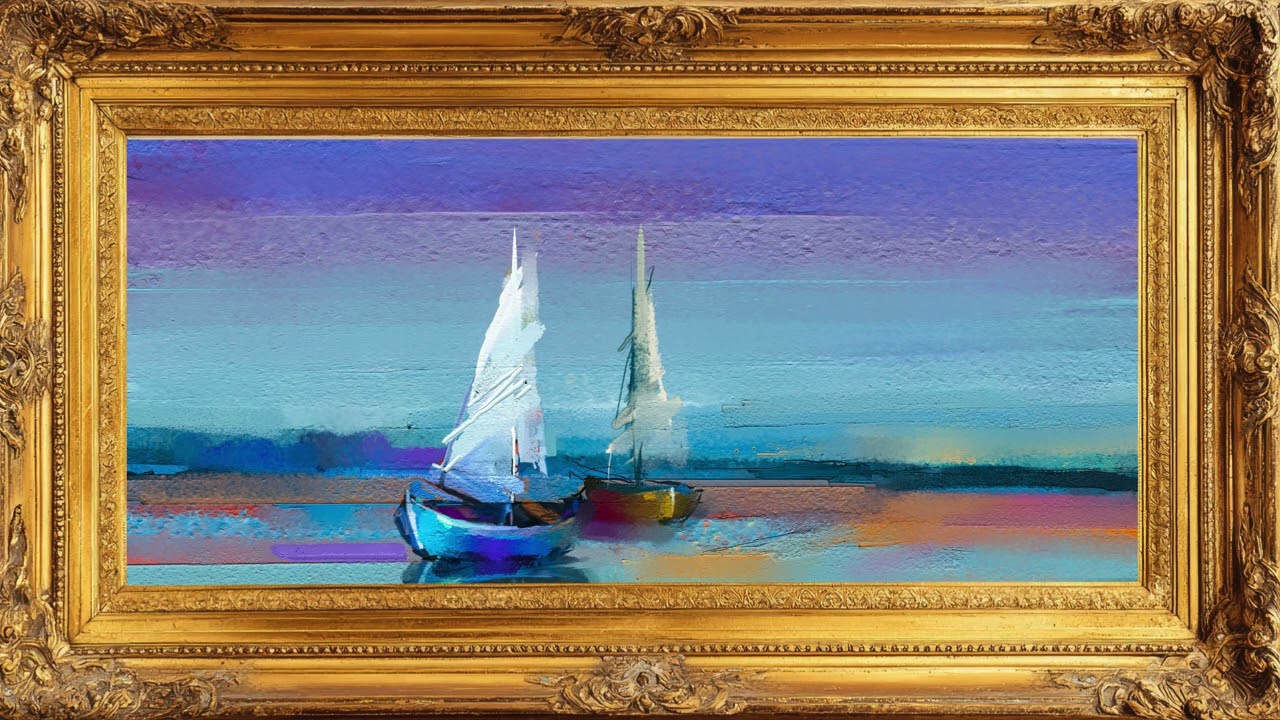 Boats Art 4K| TV Screen Saver| 2 Hour Peaceful Mental Health| Beautiful