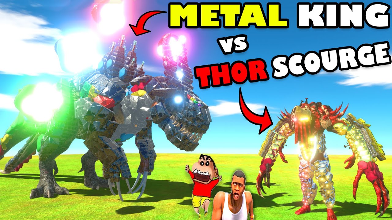 THOR SCOURGE vs METAL KING SHINCHAN and CHOP in ANIMAL REVOLT BATTLE SIMULATOR