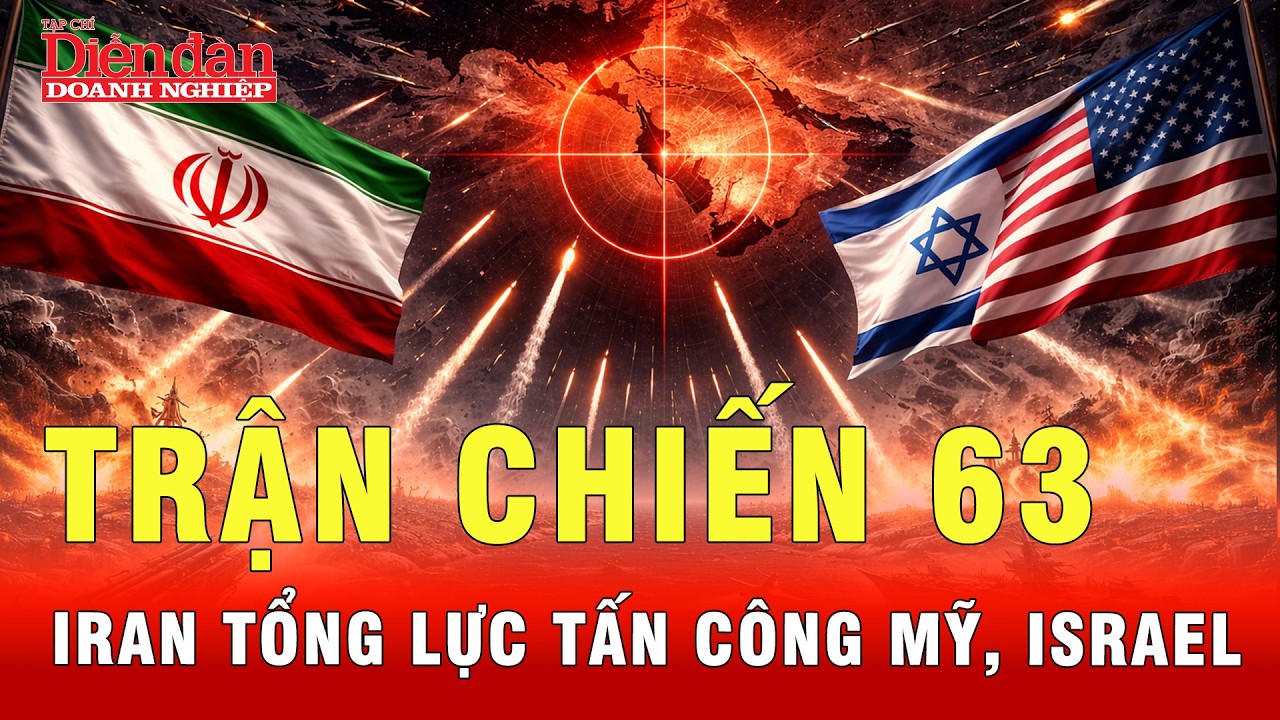 Ngạt thở đòn tấn công tổng lực mưa tên lửa Iran trút xuống Mỹ, Israel | Tin tức 24h