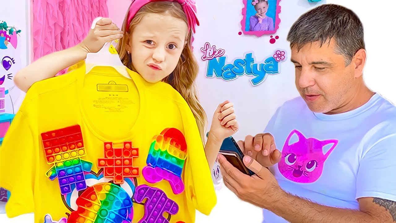 Настя и друзья учатся делиться. Pop it челлендж для детей