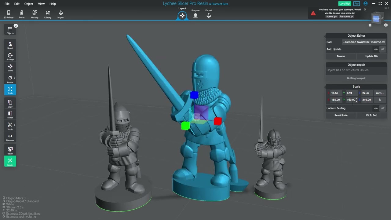 Using non-uniform rescaling to rescale 6mm Hundred Years War miniatures