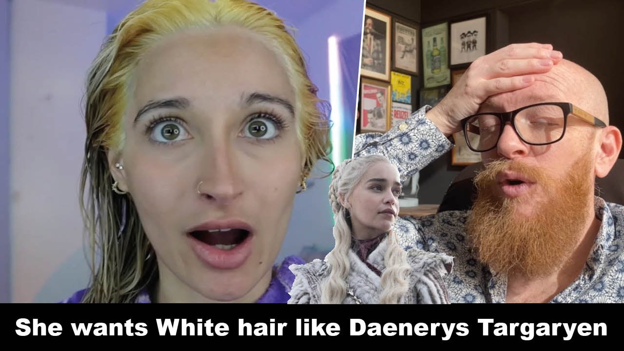 SHE WANTS HAIR LIKE DAENERYS TARGARYEN and uses Clairol Shimmer Lights Violet Plex Lightener