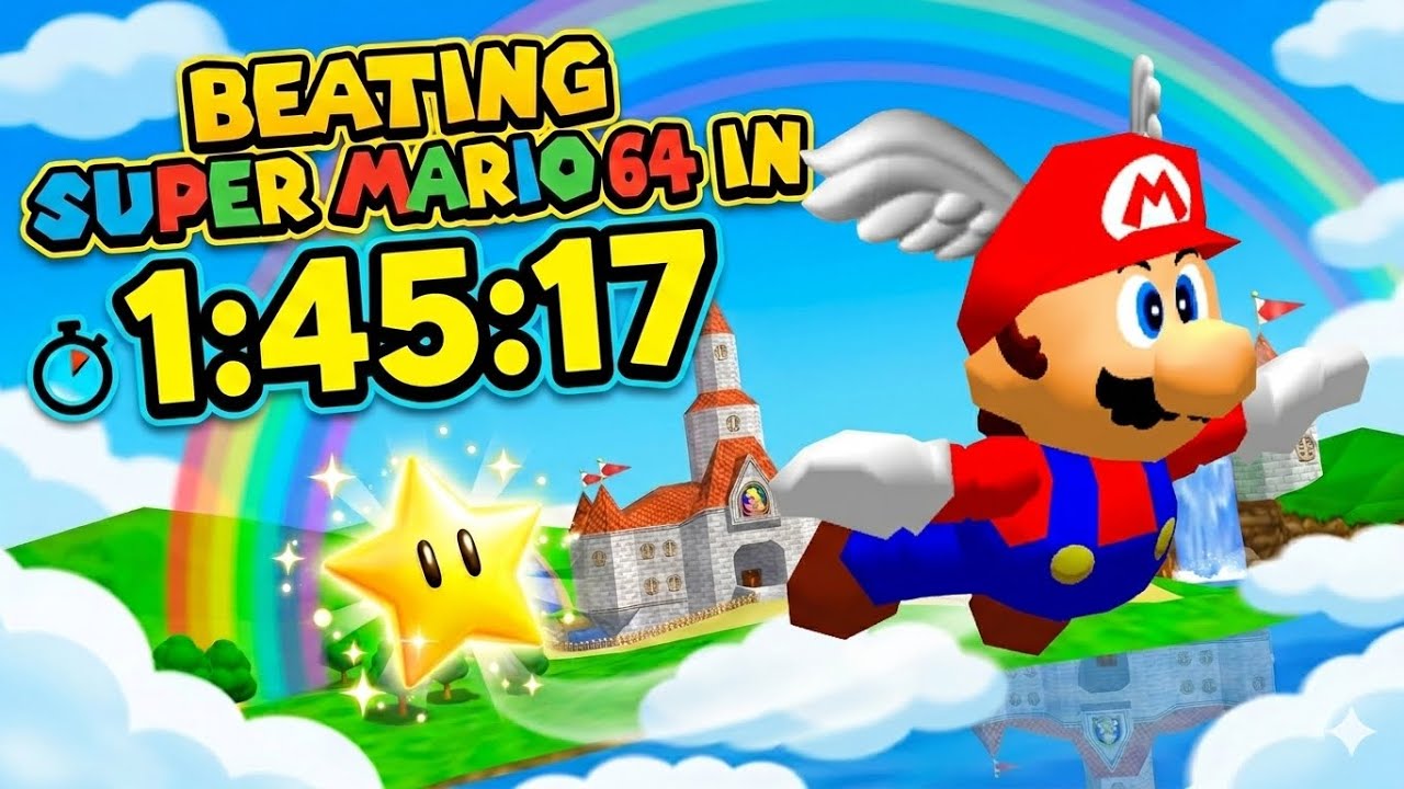 Super Mario 64 120 Star in 1:45:17 (Co-Op Deluxe 1p Speedrun)