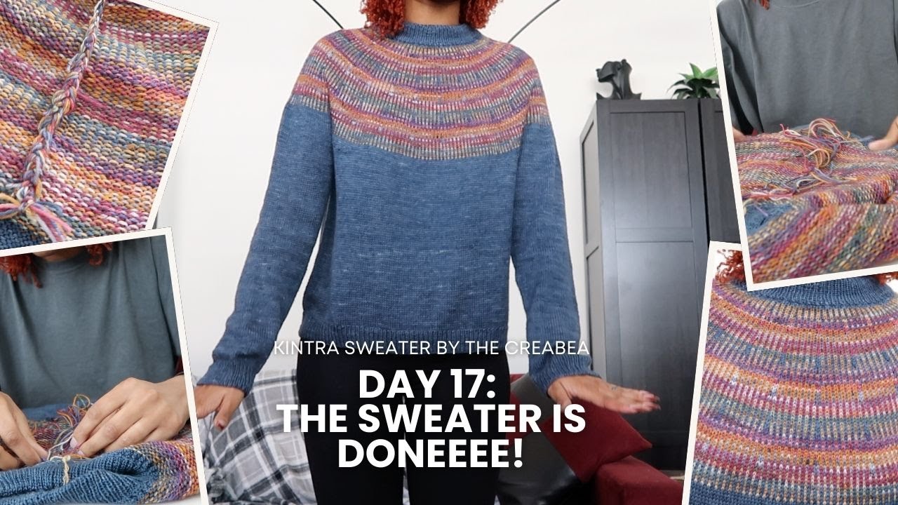 day 17 (last day) of knitting a fingering weight colorwork sweater | daily vlog