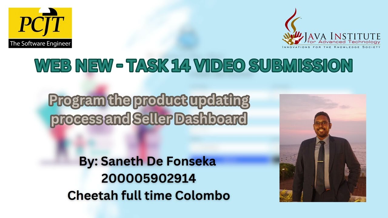 Task 14 : Program the product update process & Seller Dashboard | Web Programming | Java Institute