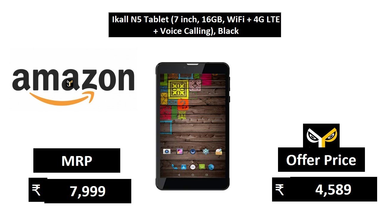 Ikall N5 Tablet (7 inch, 16GB, WiFi + 4G LTE + Voice Calling), Black