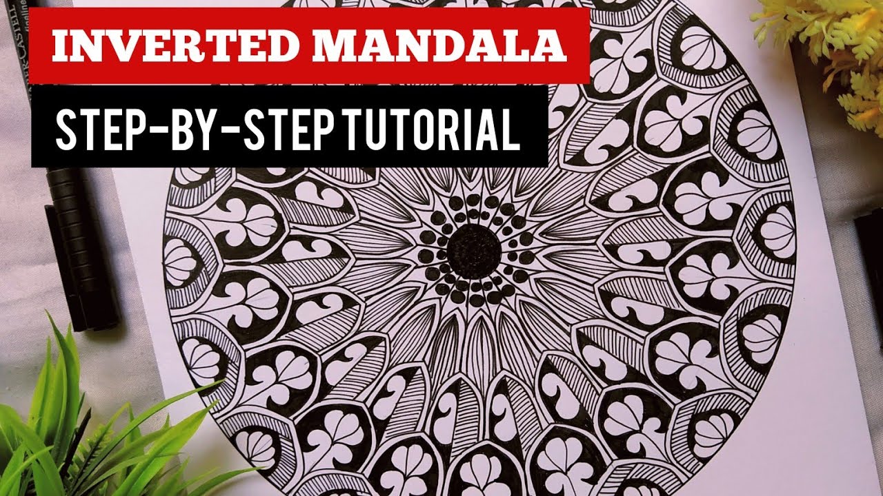 How to DRAW INVERTED MANDALA | Mandala Art for Beginners| Step-by-step Mandala Tutorial in Real Time