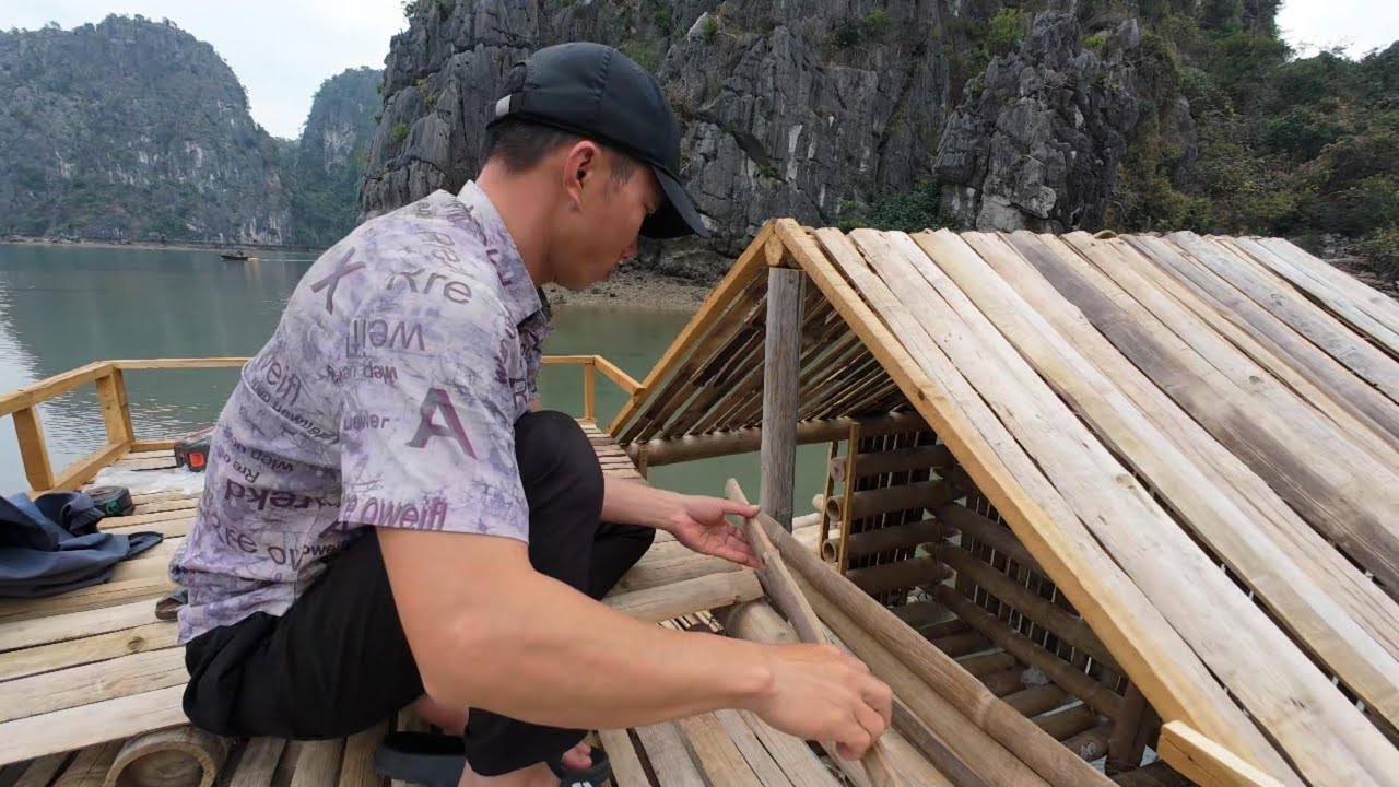 gathering bamboo and building a bamboo 3 days at sea. and find their own food.