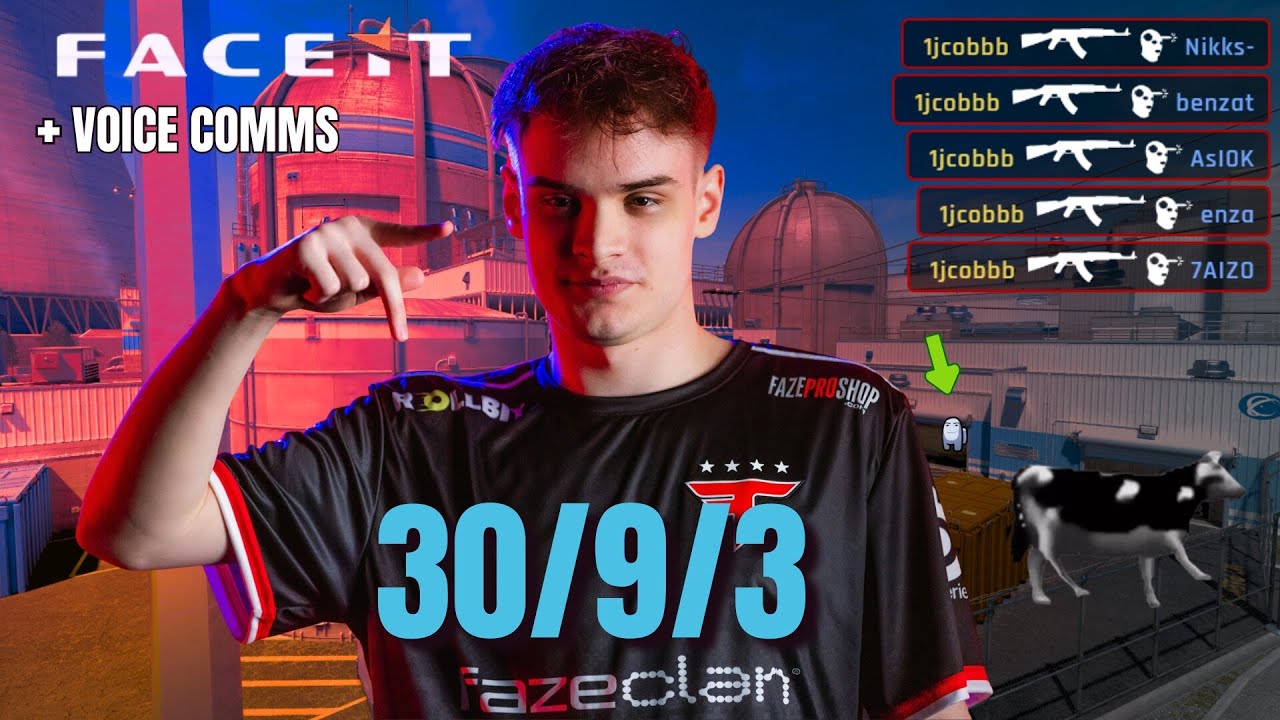 FAZE jcobbb playing FACEIT de_nuke +3250 elo avg (CRAZY HEADS😮)