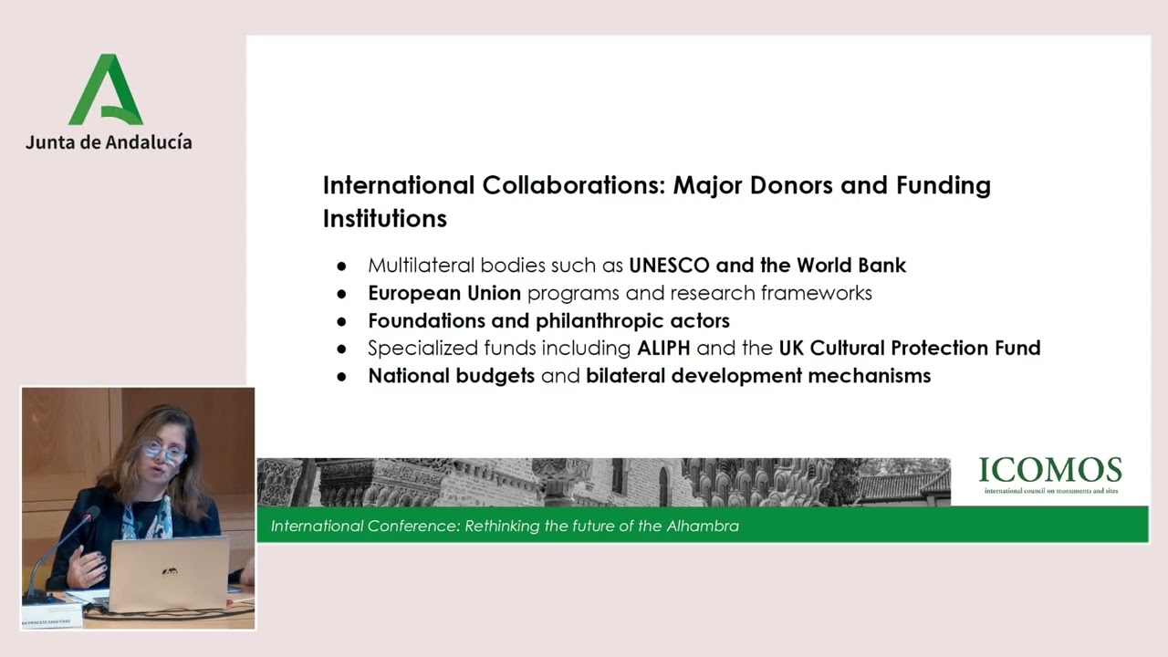La financiación, cooperación internacional y colaboración institucional... Princess Dana Firas