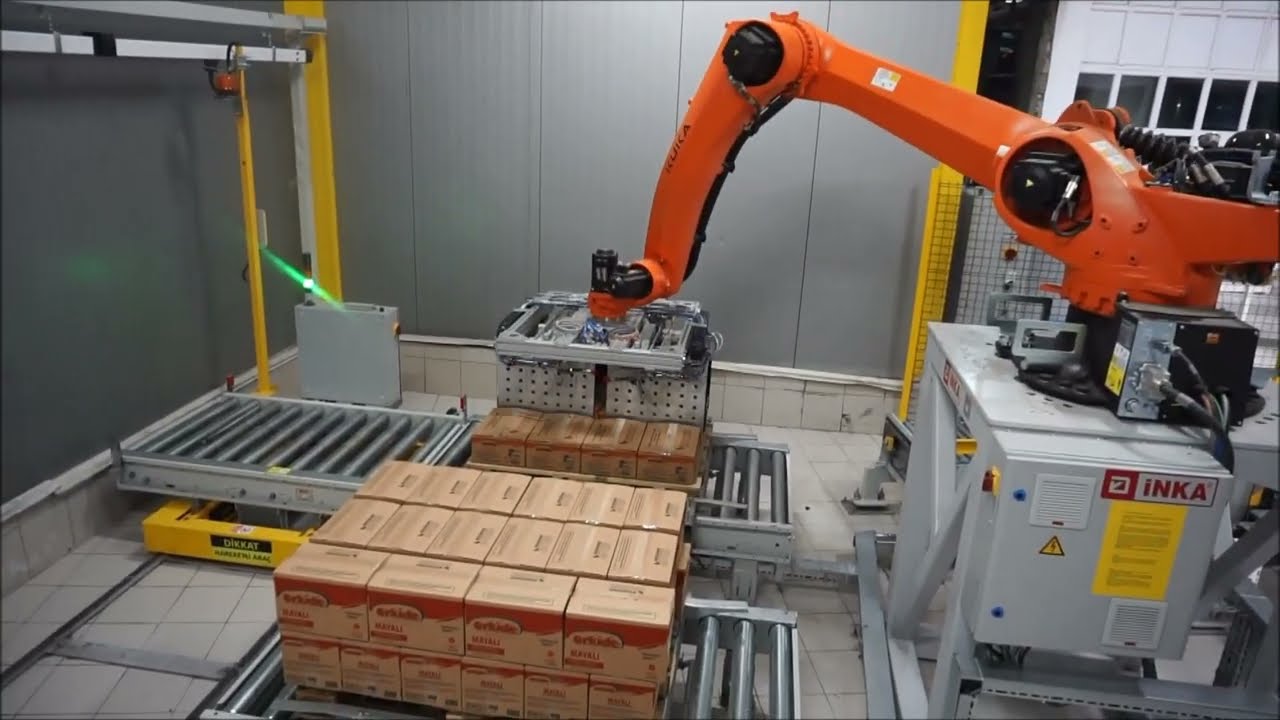 Robot Palletizing System - Stretch Wrapper // Paletleme Robotu - Tam Otomatik Streçleme Makinesi