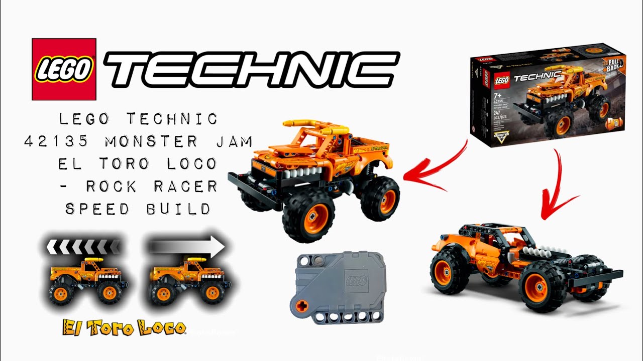 LEGO TECHNIC 42135 Monster Jam EL TORO LOCO and ROCK RACER Speed Build #LegoTechnic #LegoBuild