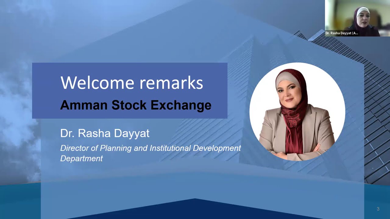 Amman Stock Exchange Workshop on Gender Equality and Capital Markets Part 1