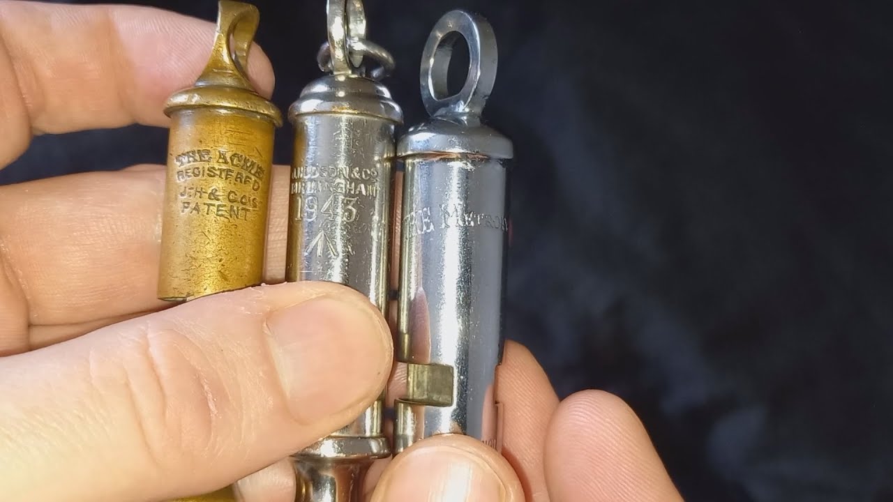 Old English WW1 WW2 Whistles - The ACME, J Hudson, The Metropolitan