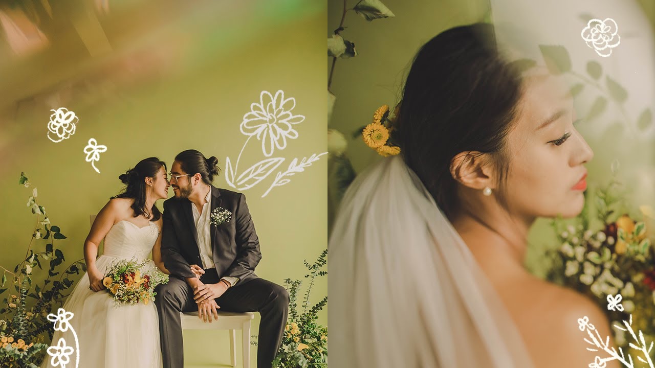 Creative Wedding Photoshoot with self designed floral installations!