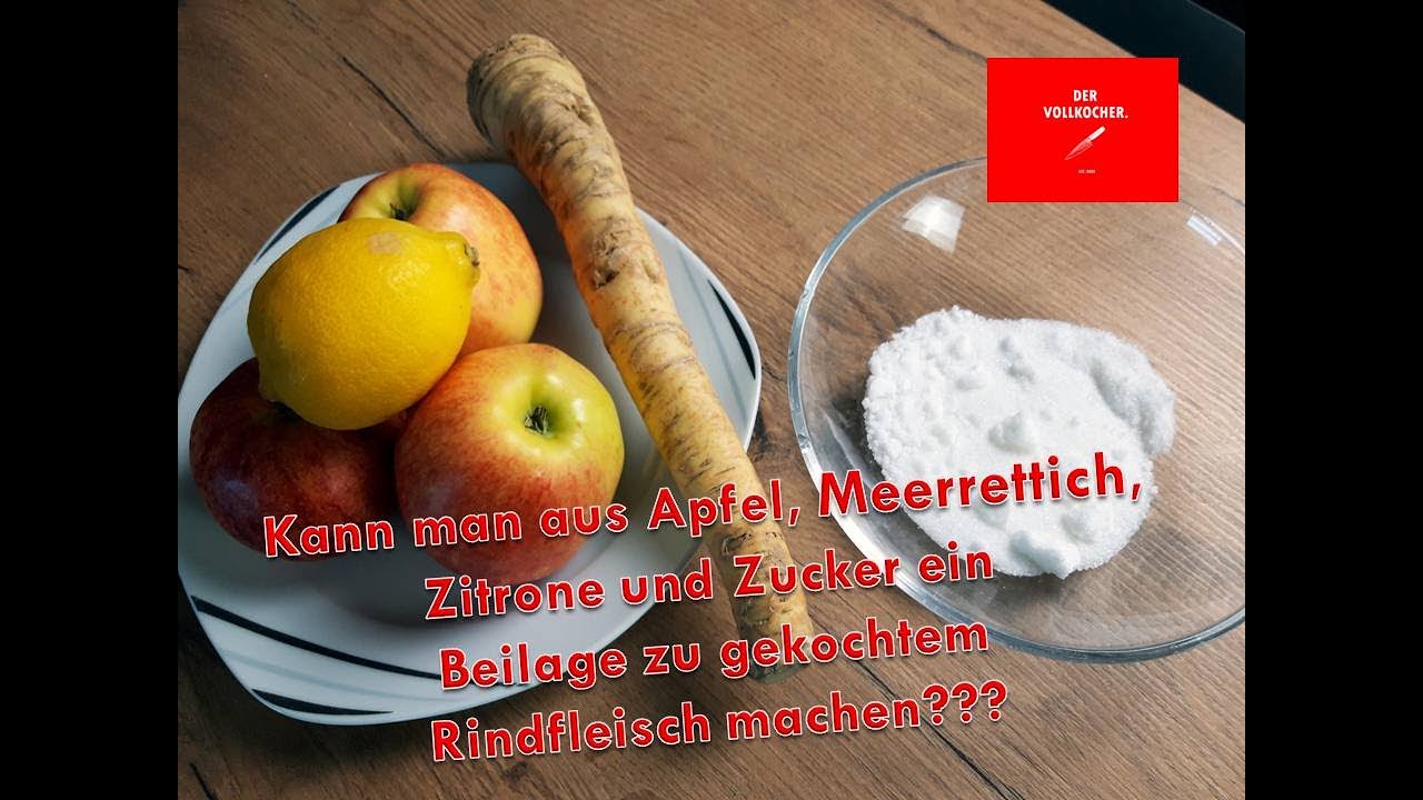 Selbstgemachter Apfelkren, eine gute Beilage zu gekochtem Rindfleisch - Haltbar gemacht....