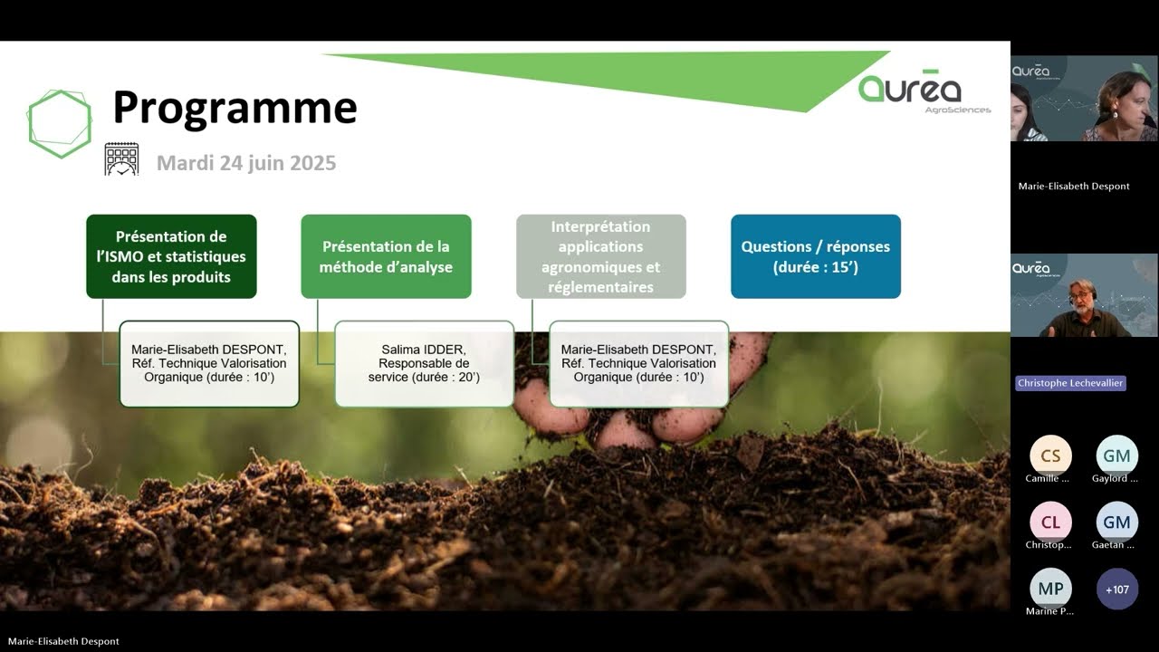 Webinaire ISMO des produits organiques