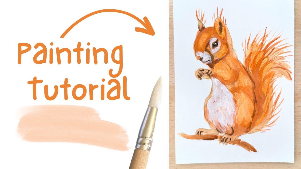 How to Paint a Red Squirrel With Acrylic Paints Step by Step Painting Tutorial