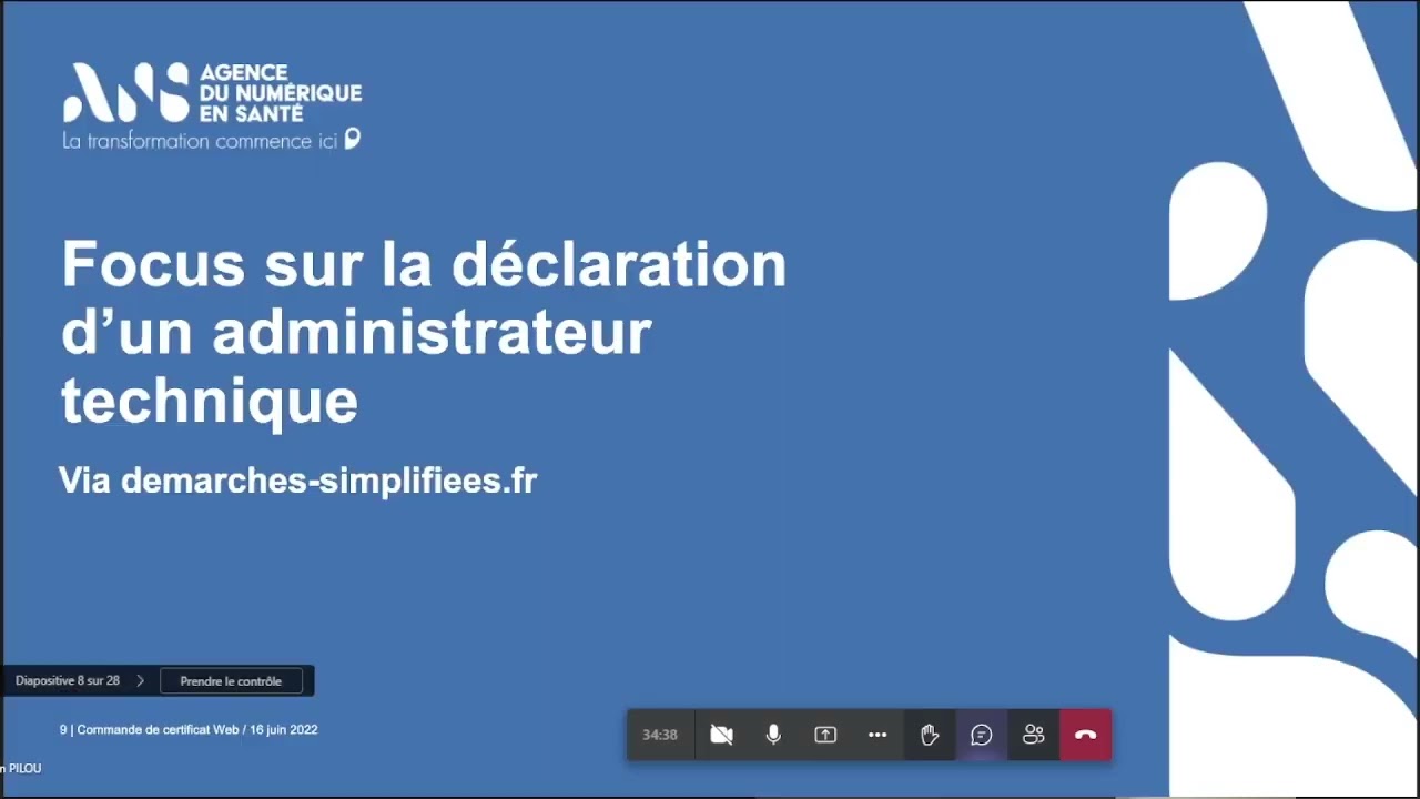 Webinaire ANS | Pro Sant&eacute; Connect | Commande de certificat logiciel ORG
