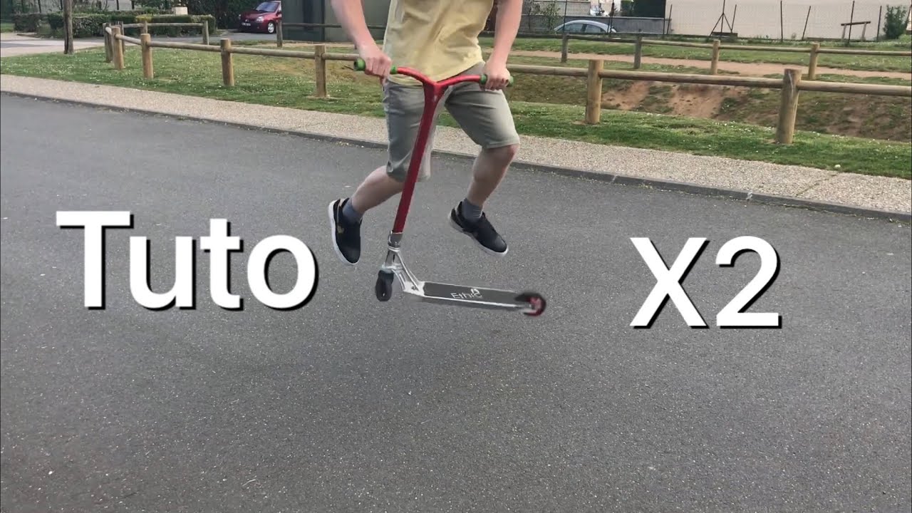 |TUTO| faire le double whip flat en trottinette freestyle