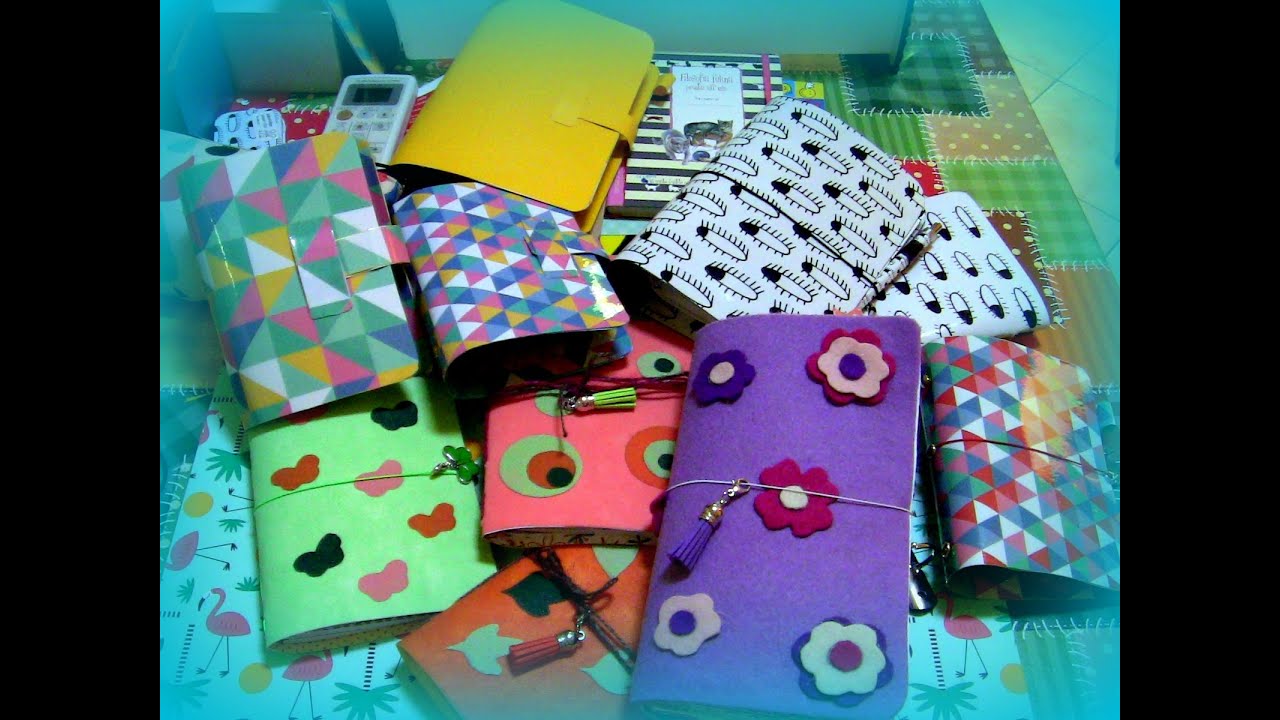 Agende e midori fai da te  con feltro, carta/stoffa e carte tiger :D