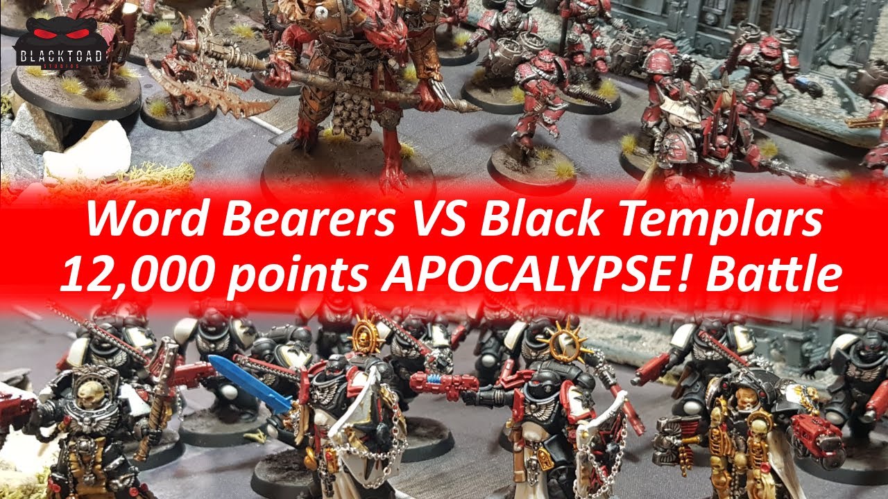 Apocalypse 9th Edition Black Templars VS Wordbearers 12,000 pts a side Warhammer 40k Battle report