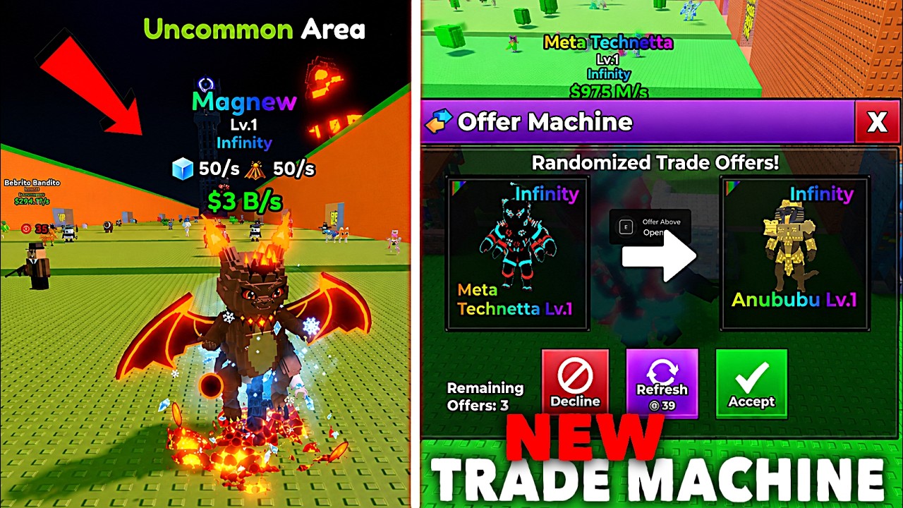 New TRADE MACHINE For Divine and Infinity & New Infinity Brainrots - Escape Tsunami For Brainrots