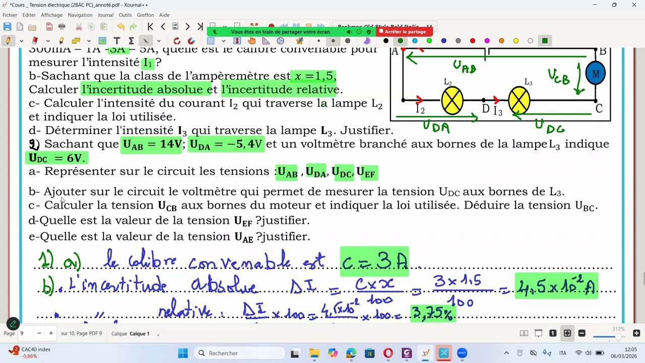 Correction Exercice 4 | Série Tension Électrique TCS & TCT ⚡ شرح مفصل + التحضير للفرض 💯