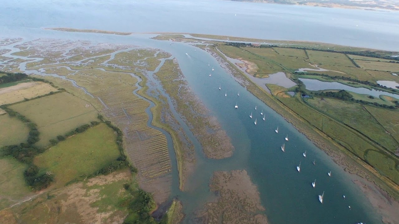 Disco flight above estuary of the Beaulieu river