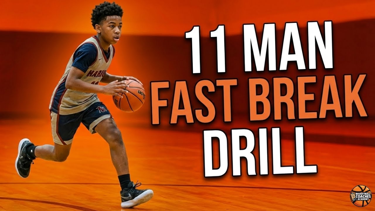 11 Man Fast Break Basketball Drill!