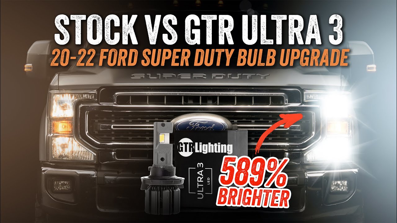 589% Brighter LED Headlight Upgrade for 2020-2022 Ford Super Duty | Stock vs GTR Ultra 3