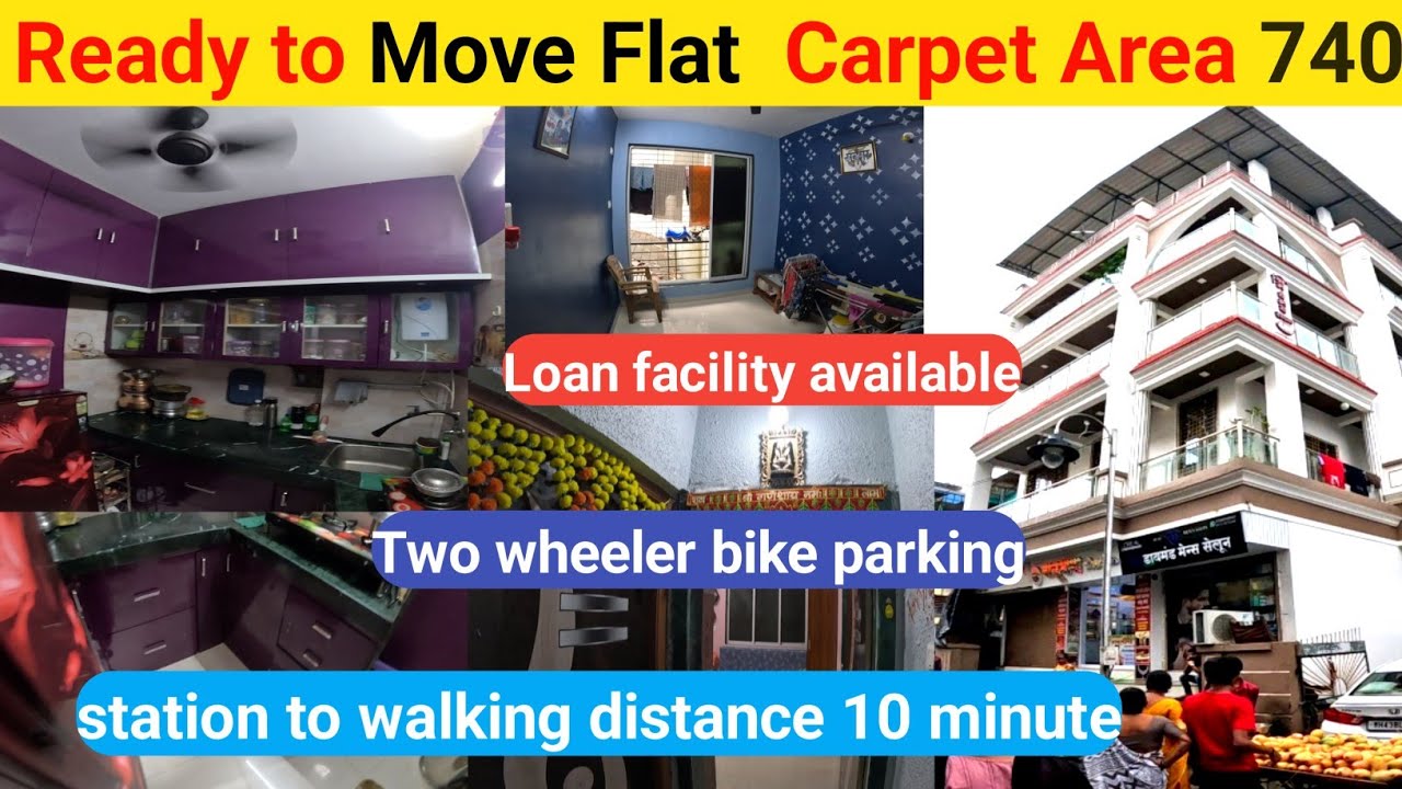 Ready to move flat || Carpet area 740 || station to walking distance 10 minutes