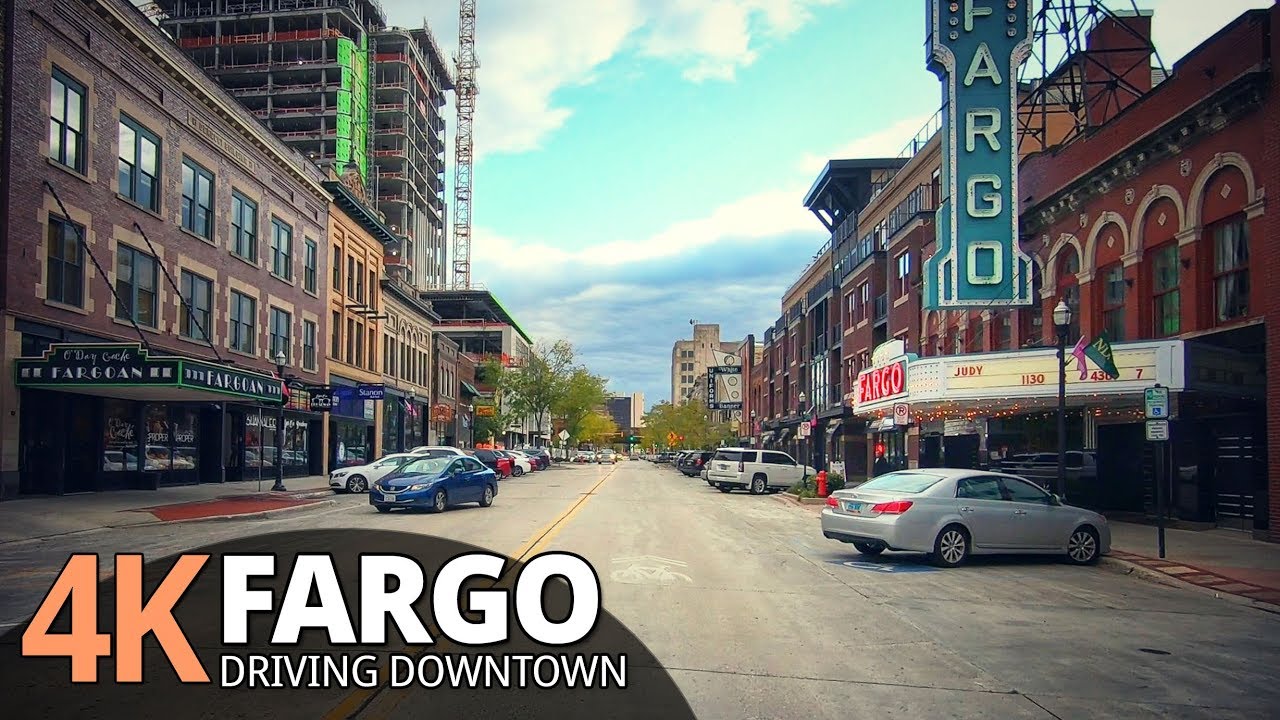 Fargo 4K60fps - Driving Small City - North Dakota, USA