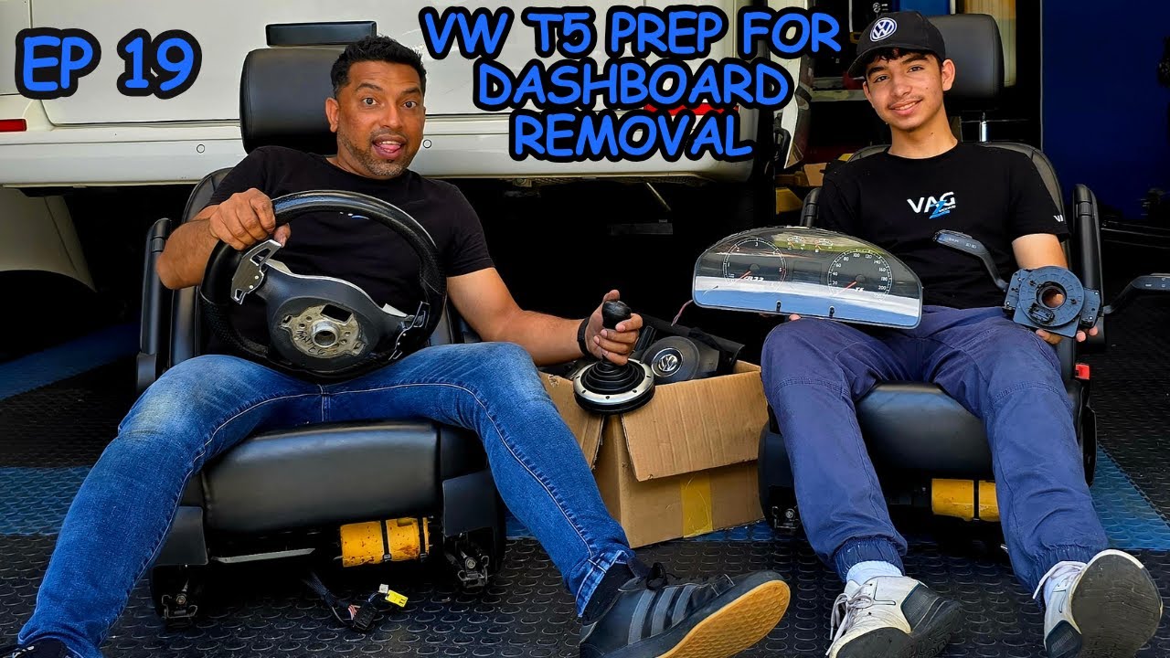 VW T5 Interior Strip - Front Seats Removed, Dash Prep Begins. Ep 19.