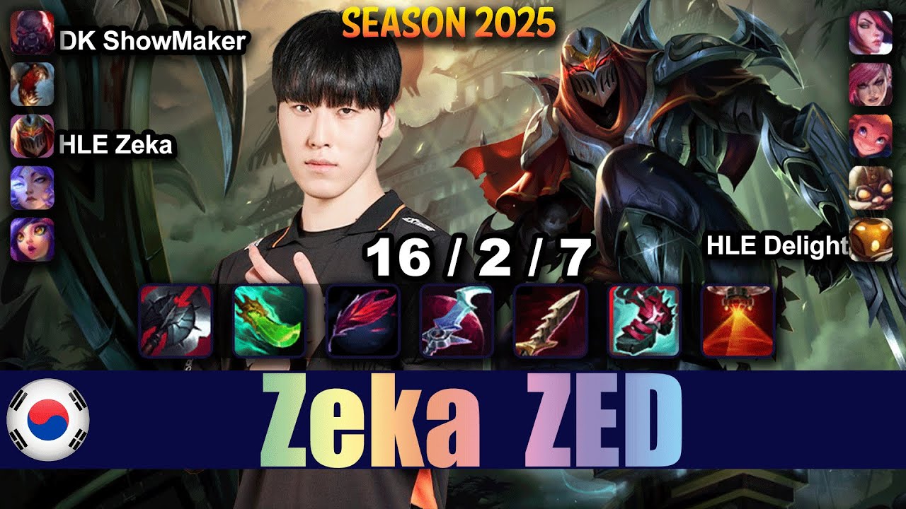HLE Zeka ZED vs ZOE Mid - Patch 25.16 KR Ranked | lolrec