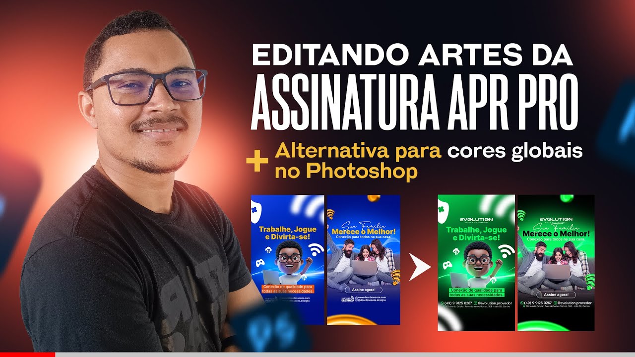 Como trocar cores de v&aacute;rias camadas de uma vez no Photoshop | Editando artes do PACK Recorrente