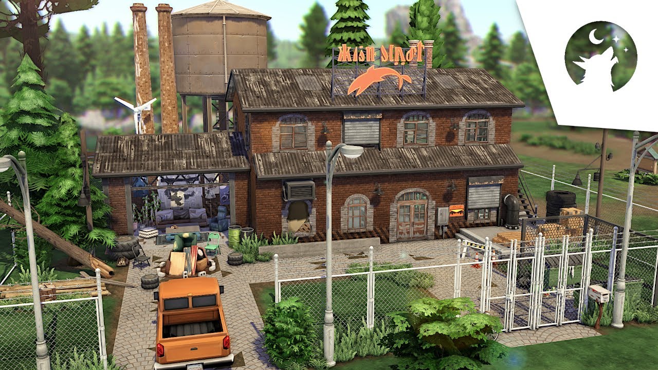 Old Factory Hangout | The Sims 4 - Speed Build (NO CC)