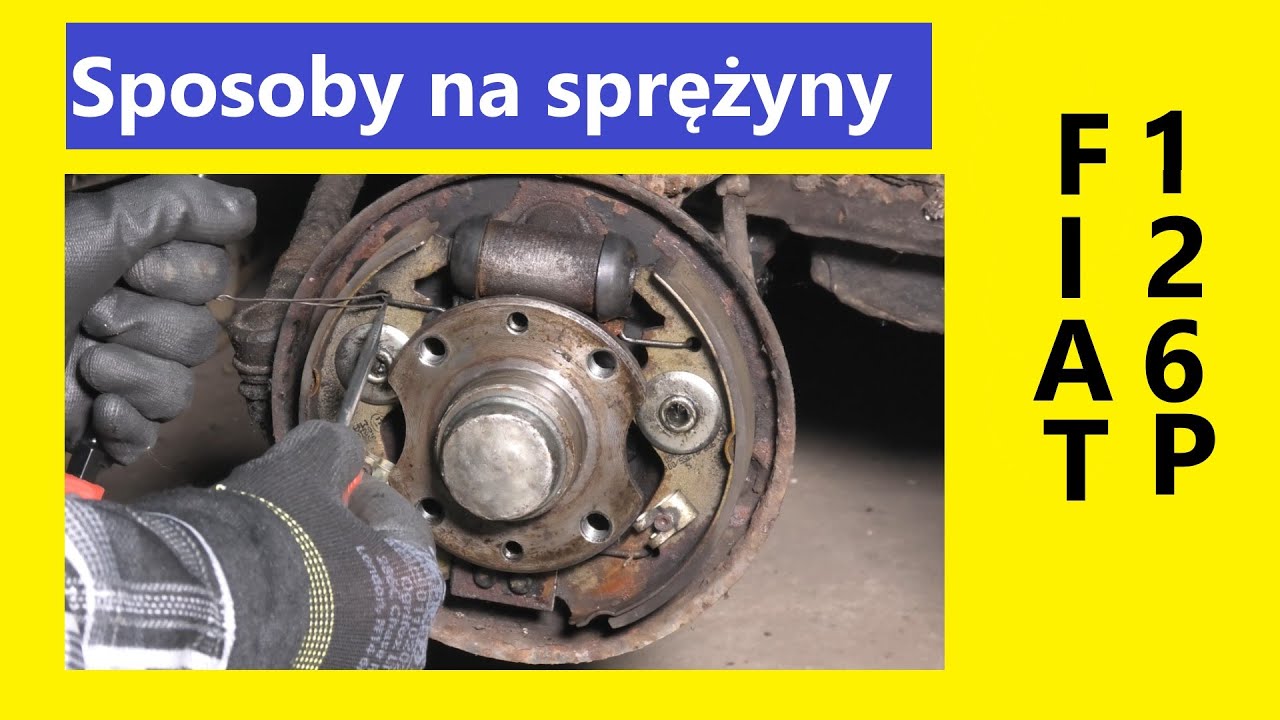 Fiat 126p i inne auta - способ закладки sprężyn hamulcowych