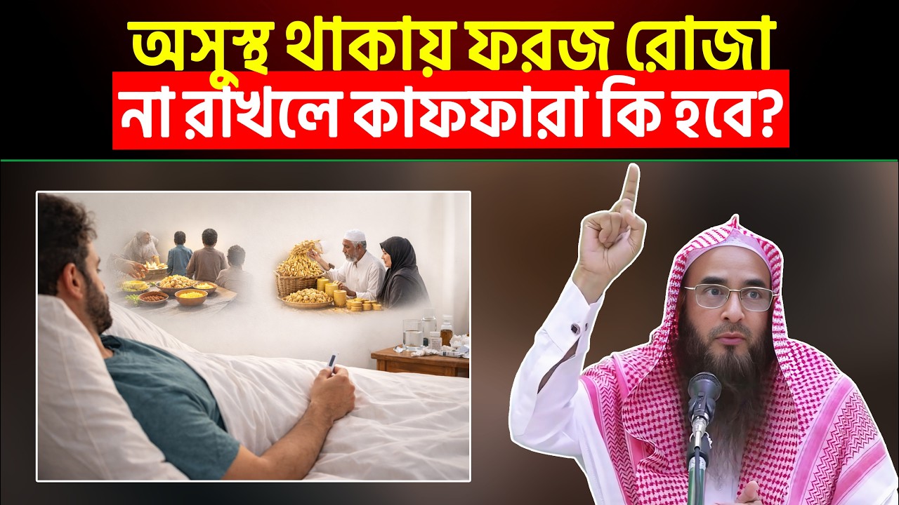 অসুস্থ থাকায় ফরজ রোজা না রাখলে কাফফারা কি হবে? Sheikh Motiur Rahman Madani