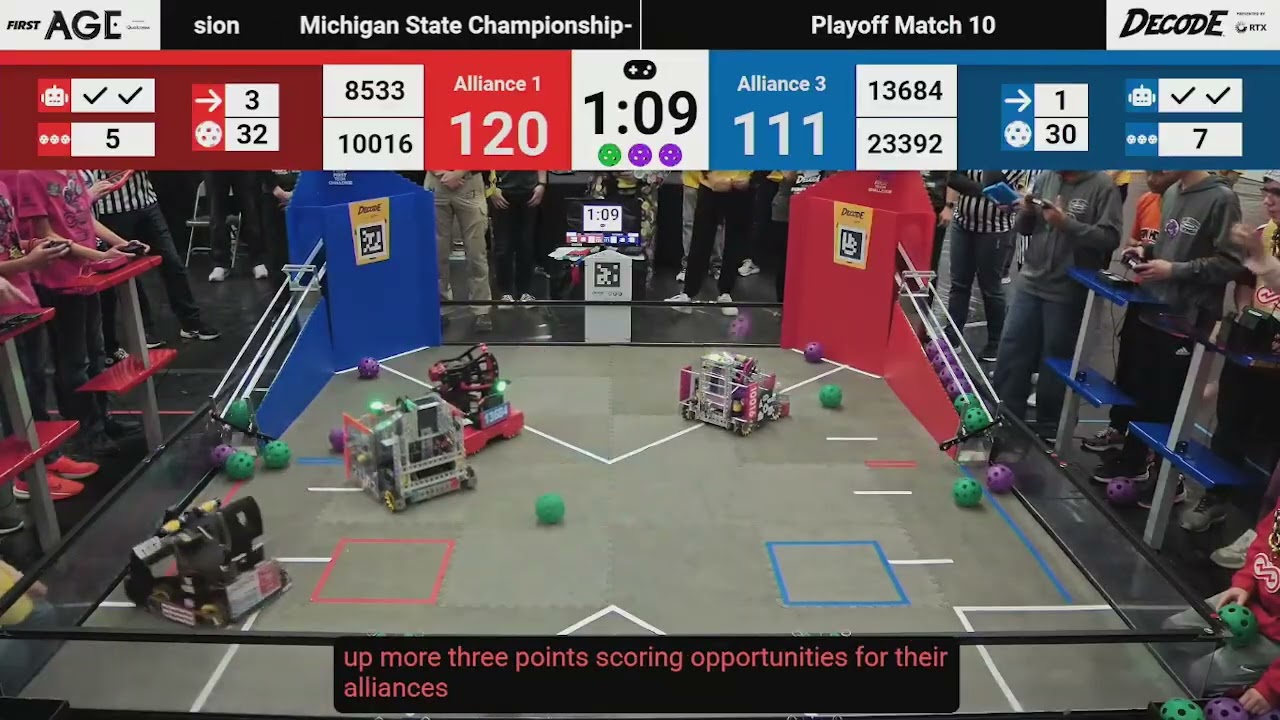 FTC Michigan State Championships SE 2025 Marie Curie - Playoff Match 10 - Infinity Tech 13684
