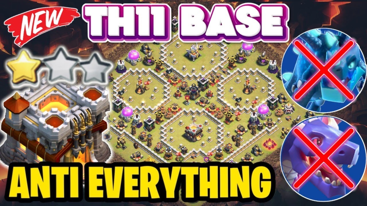 TOP-05 UNBEATEN TH11 WAR / TROPHY / CWL BASE WITH COPY LINKS || TH11 BASE LAYOUT ANTI 3 STAR BASE