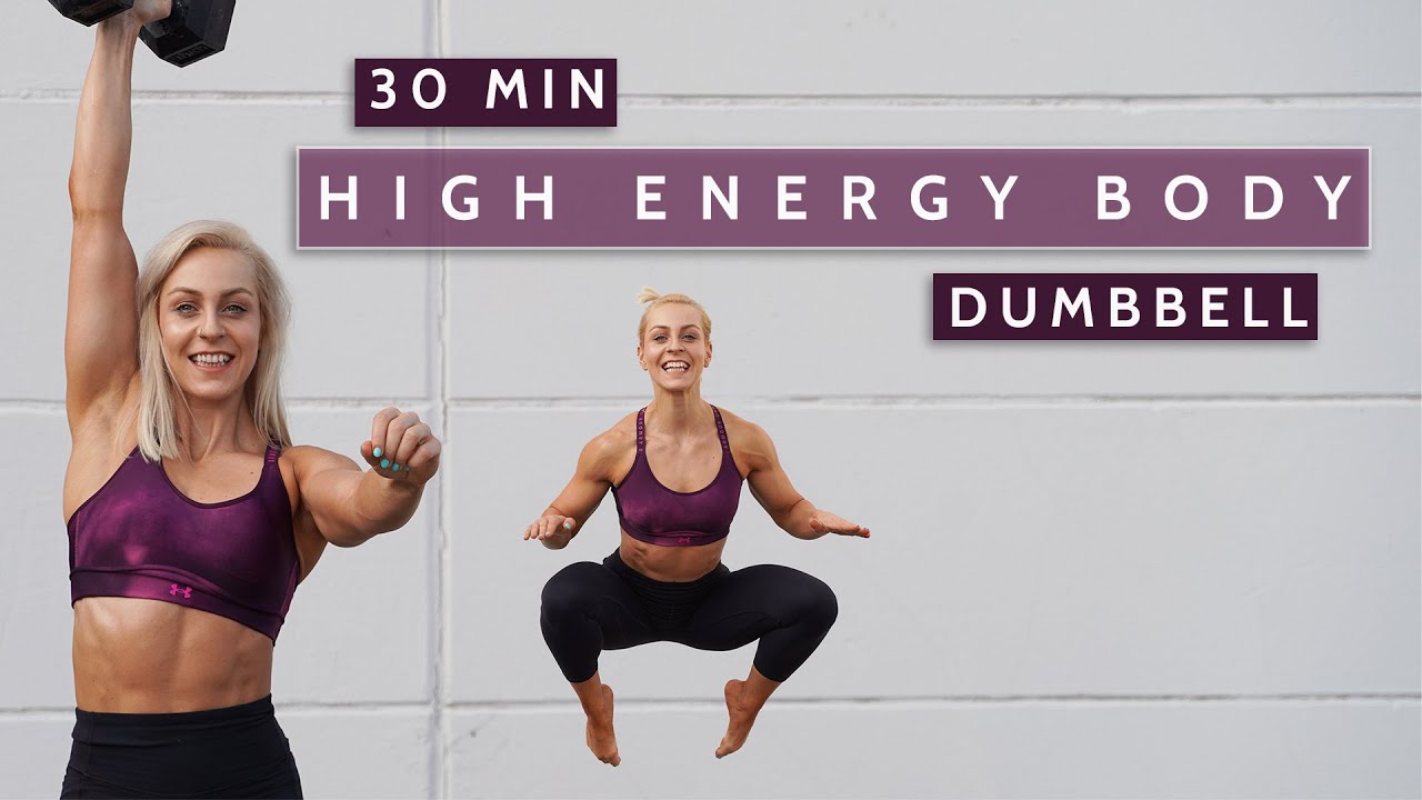 30 MIN UNILATERAL DUMBBELL FULL BODY - High Energy | Super Sweaty | Strength & HIIT | No Repeat