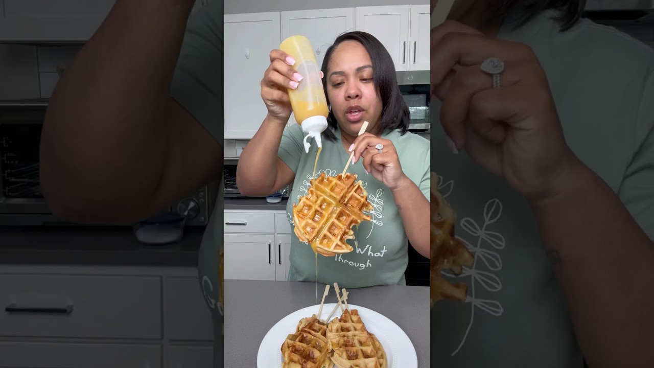 Easy Chicken and Waffles | With a Honey Butter Sauce