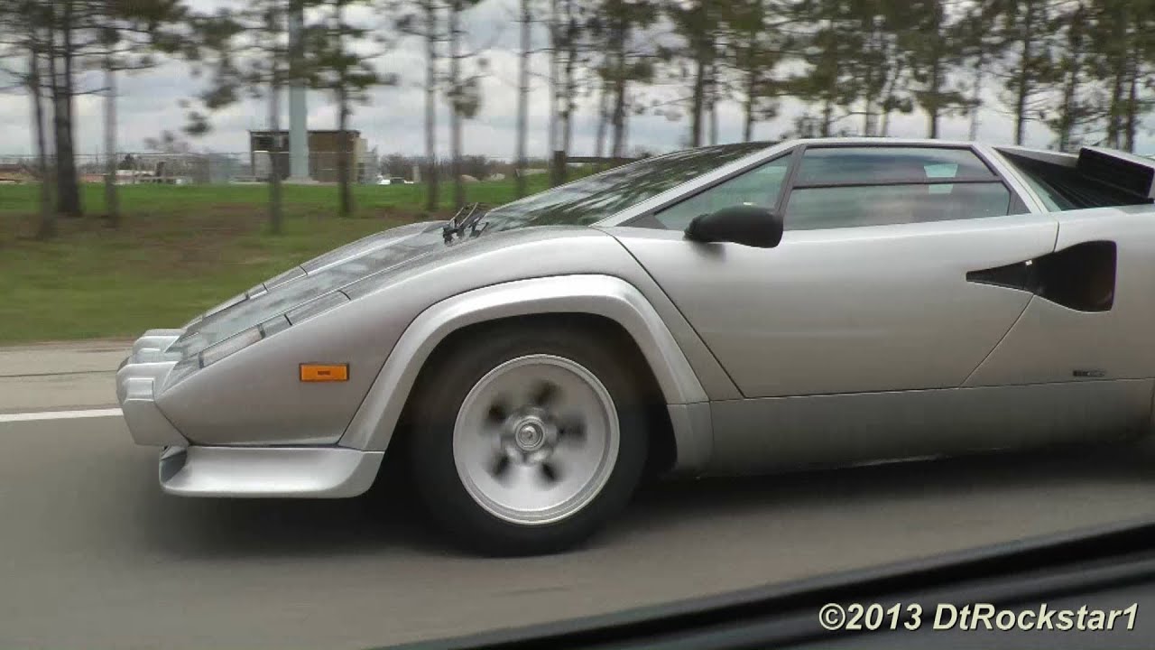Lamborghini Countach & Ferrari 512 TR Highway Driving