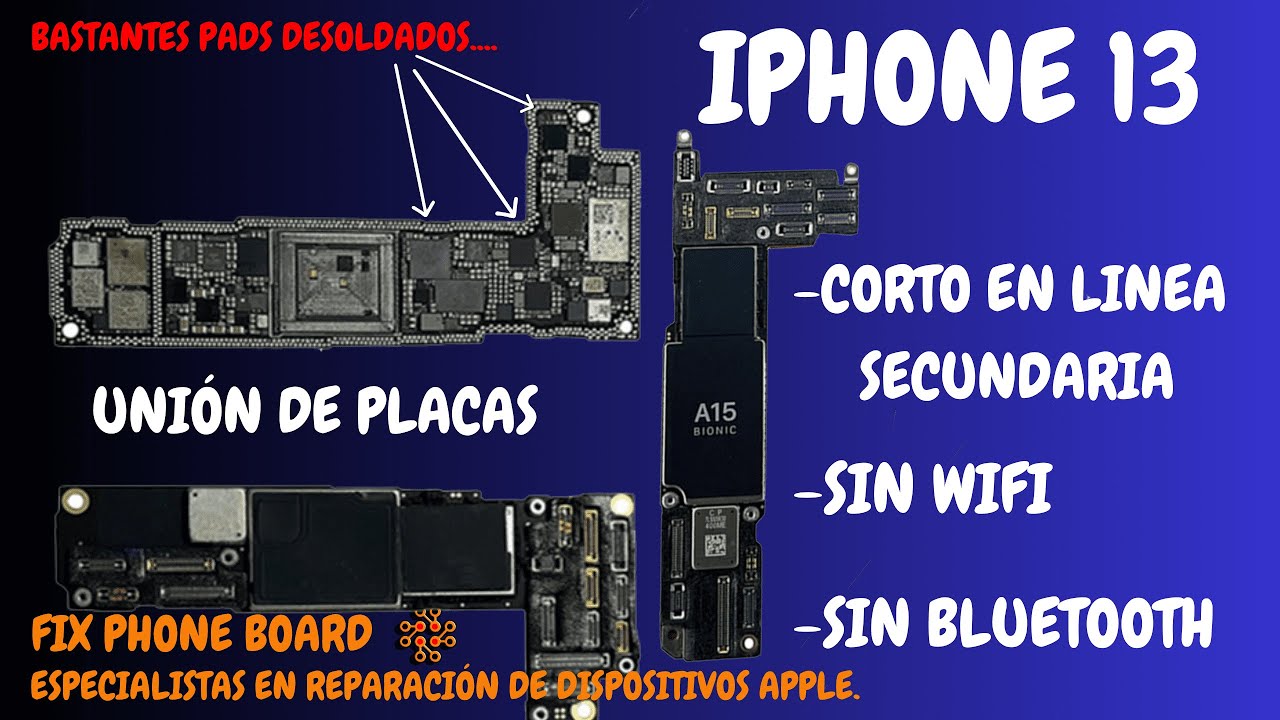 IPHONE 13, sin wifi, sin bluetooth, corto en linea secundaria, paso a paso...
